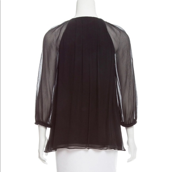 DVF ‘Fenobe’ silk chiffon blouse in black - Picture 5 of 11